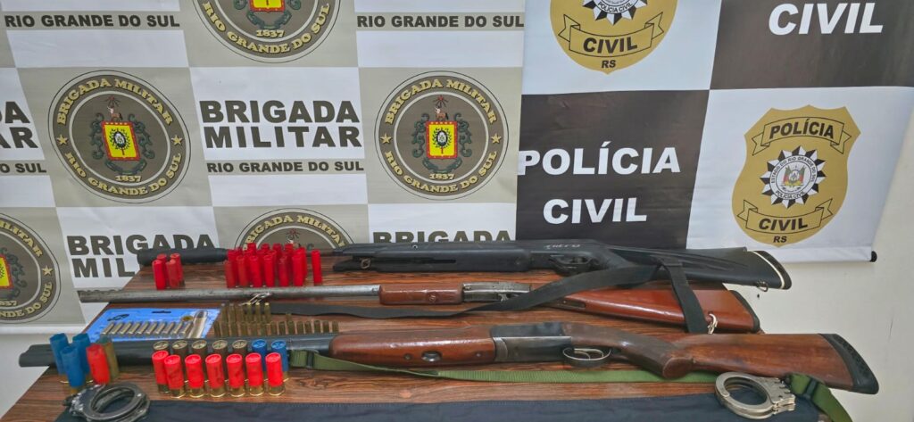 Operação conjunta apreende armas, munições e cartuchos durante ação policial em Tapera