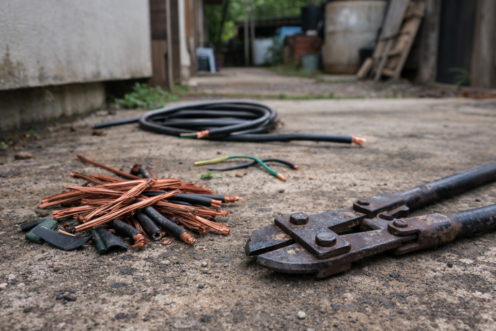 Furto de 25 metros de fios de cobre é registrado em residência no bairro São Miguel em Cruz Alta