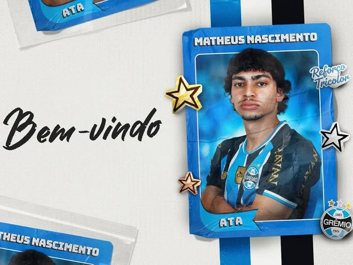 Grêmio anuncia contratação do atacante Matheus Nascimento em contrato de quatro anos