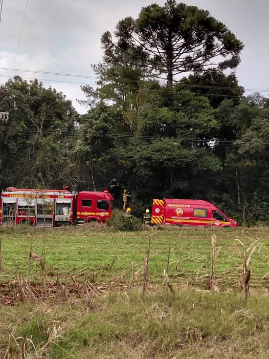Motorista fica ferido após veículo sair da pista e cair em barranco na ERS-223 em Ibirubá