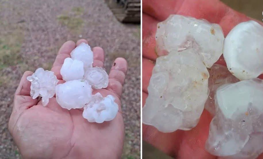 Granizo atinge interior de Santa Vitória do Palmar enquanto Rio Grande do Sul entra em alerta para temporais