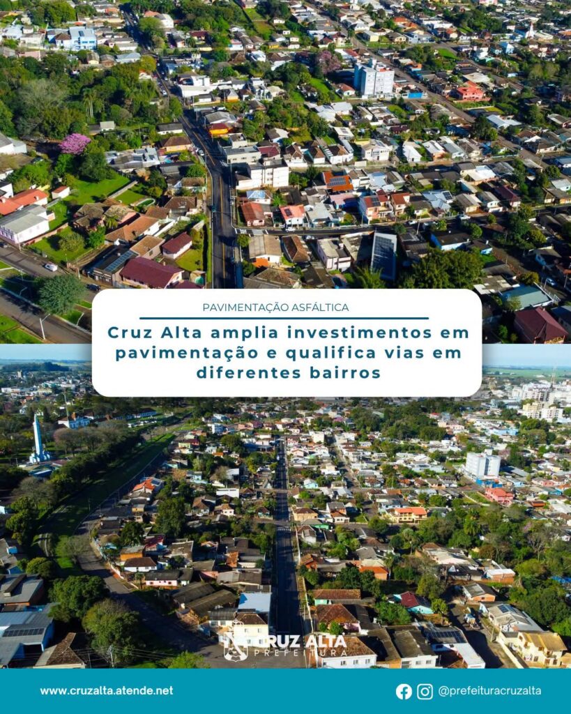 Cruz Alta amplia obras de pavimentação e melhora infraestrutura em diferentes bairros