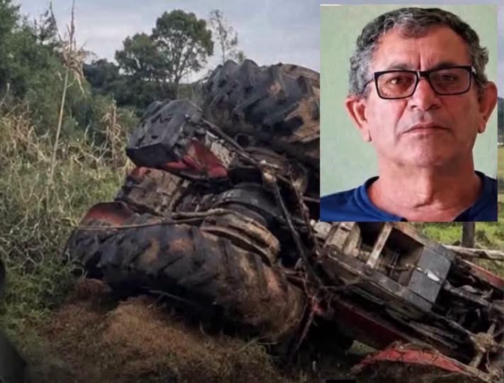 Homem de 72 anos morre após trator tombar no interior de Planalto