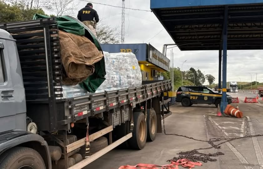 PRF apreende mais de 850 quilos de maconha escondidos em carga de ração na BR-386, em Soledade
