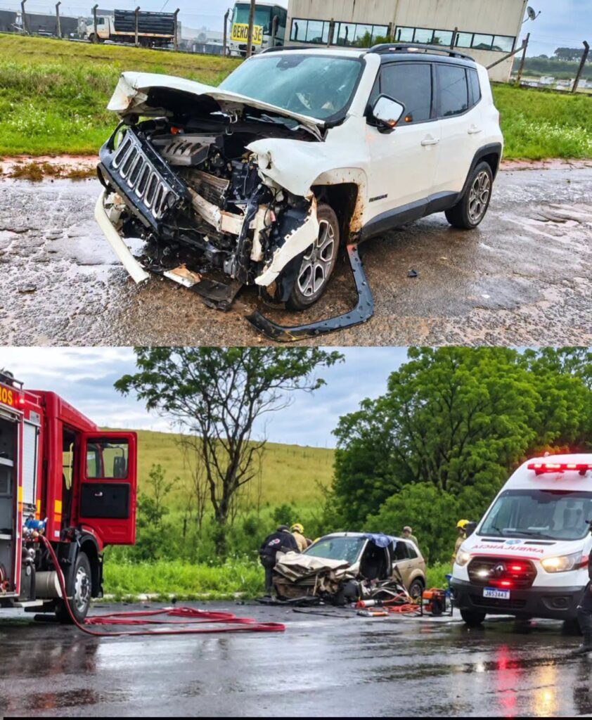 Colisão entre Jeep e Ford Fiesta deixa quatro pessoas feridas na BR-158, em Júlio de Castilhos