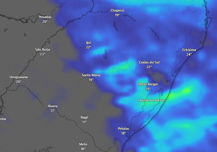 Feriado de Nossa Senhora Aparecida terá chuva e temperaturas amenas em Cruz Alta