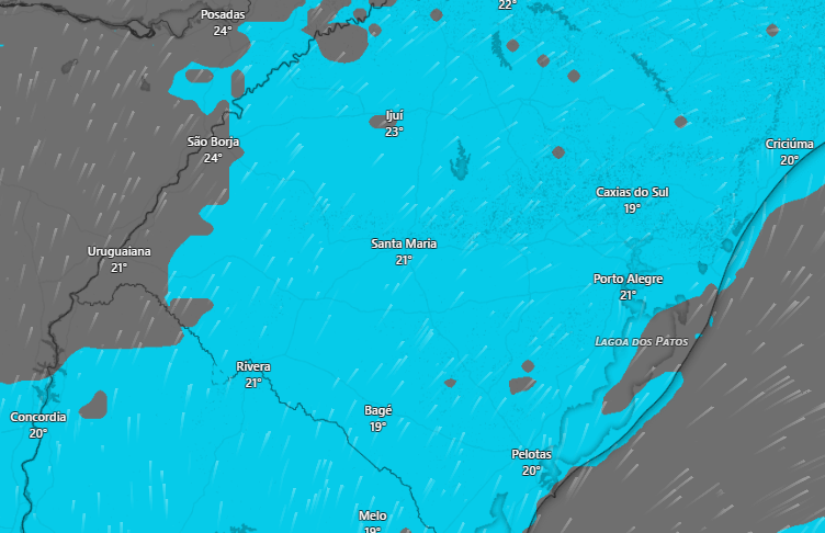 Massa de ar frio derruba temperaturas no Rio Grande do Sul e pode provocar geada na próxima semana